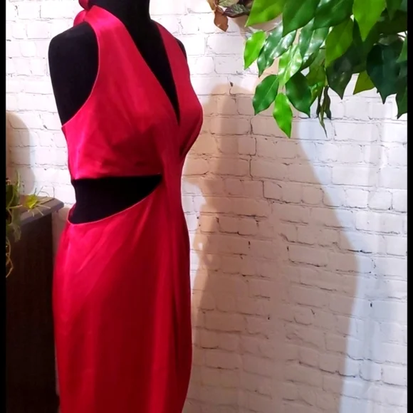 Halston Eve Halter Cutout Dress 14 NWT - Picture 5 of 11